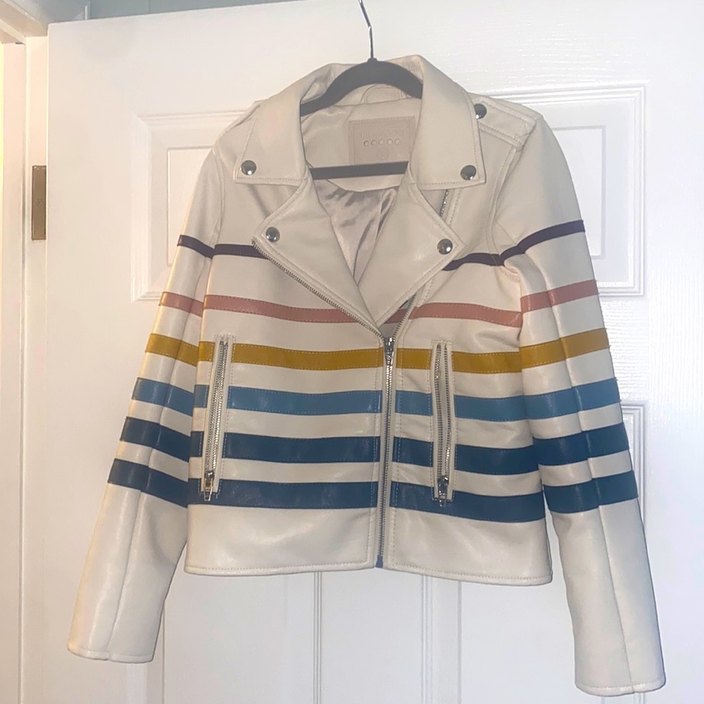 BLANKNYC girls vegan leather moto jacket size L